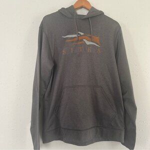 Sitka Grey Hoodie Hooded Sweatshirt for Men Casual Hunting Fishing Comfy Large